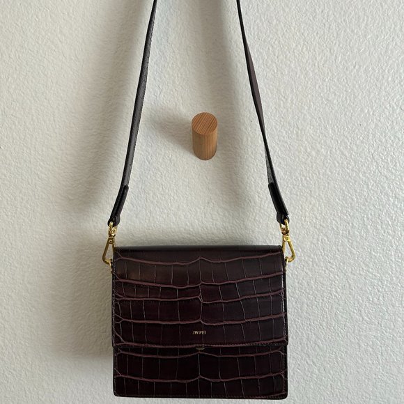 JW PEI Handbags - JW PEI Leather Crossbody Bag Crocodile Brown